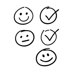 Hand-drawn check marks with thick outlines