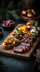 Colorful breakfast boards display an array of toppings on crusty bread. Fresh fruits, spreads, and garnishes create an inviting culinary experience perfect for brunch gatherings