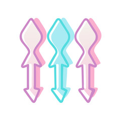 playful hand-drawn arrows with wavy