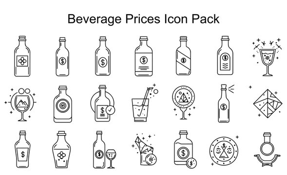 Beverage Price Icons - Powered by Adobe