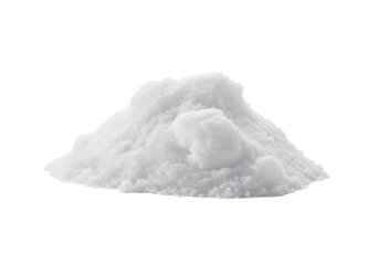 A small, naturally elongated, transparent snow pile with delicate texture and soft, distinct edges, isolated on a transparent, shadowless background from a high angle, concept of isolated natural