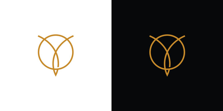 Modern and luxurious Y letter initial logo design