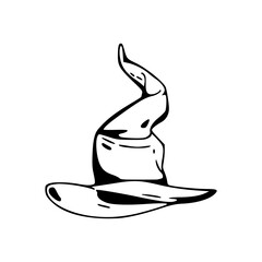 Halloween sorcerer's cap outline