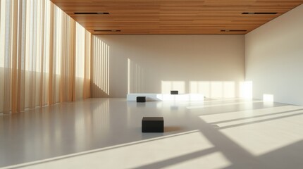 Understated Luxury Minimalist Interior with Striking Shadows