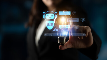 AI chatbot improves virtual assistant interaction. AI chatbot processes text, supports users, AI...