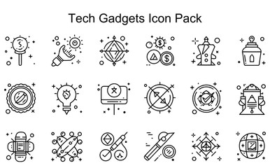 Obraz premium Tech Gadgets Icon Pack