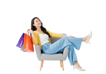 young woman with shopping bags