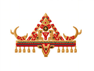 A vibrant vector illustration of a Scythian diadem with animal motifs