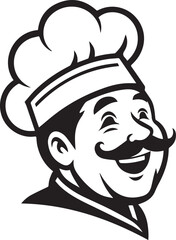 Obraz premium chef face vector design for restaurant. restaurant element vector line art illustrator