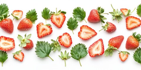 Fresh Strawberry Arrangement with Green Leaves