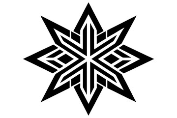 Obraz premium Geometric Star Emblem – Abstract Modern Tribal Symbol in Black