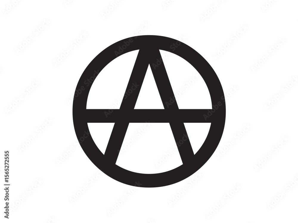 Canvas Prints vector isolated one single simple letter a in round frame colorless black symbol icon logo infograph