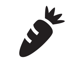 Vector isolated one single carrot colorless black and white flat symbol icon logo infographics on a white background silhouette shadow shape stencil solid black, simple minimal graphic element