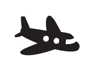 Vector isolated one single simple plane with portholes airplane avia  colorless black and white outline silhouette shadow shape stencil solid black