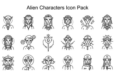 Obraz premium Alien Characters Icon Pack