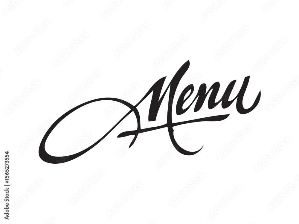 Canvas Prints vector isolated lettering word menu text hand written marker style colorless black symbol icon logo 