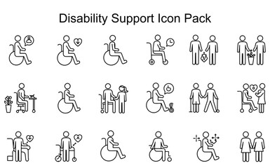 Fototapeta premium Disability Support Icon Pack