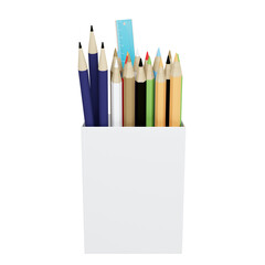 colored pencils in a cup