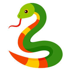 Fototapeta premium green snake vector illustration