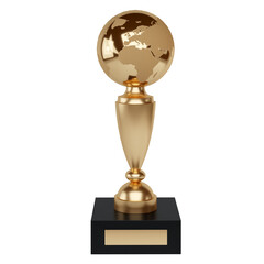 gold cup with globe