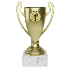 gold cup isolated on white background