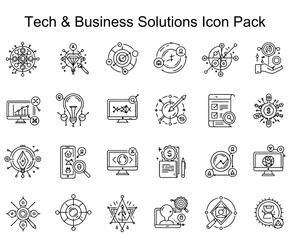 Fototapeta premium Tech & Business Solutions Icons