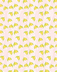 seamless lemon with flowers for wallpaper background. cute hand drawn for printable or wrapping