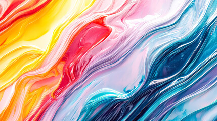 Colorful painting with a rainbow stripe