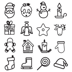 Christmas Postcard Collection Set ball vector illustration