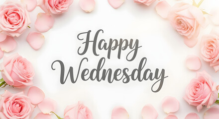 Happy Wednesday: Pink Roses & Petals Greeting