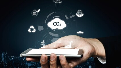 Net zero goals and CO2 reduction strategy driving sustainability, green energy integration, net...