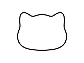 Vector isolated one single simple cat head shape colorless black line symbol icon logo infographics on a white background simple minimal graphic element