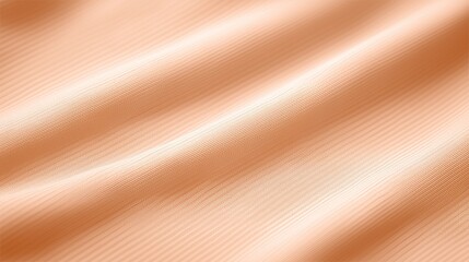 Peach colored fabric with subtle diagonal ribbing and soft gentle folds across surface