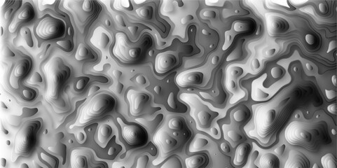 3D Papercut Stylized White topographic contour scheme and terrain. Abstract lines background paper texture Imitation of a geographical map shades beautiful white color palette colors, waves and layers