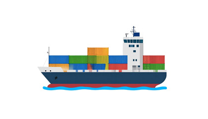 Cargo ship carrying colorful containers at sea