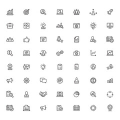 Business solutions icons for web and mobile app