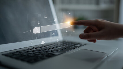 Search engine interface for accessing digital information and online data. Search engine finds...