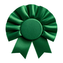 Minimal Green Rosette with Short Ribbons and Matte Texture, Top View, isolated on a transparent background PNG