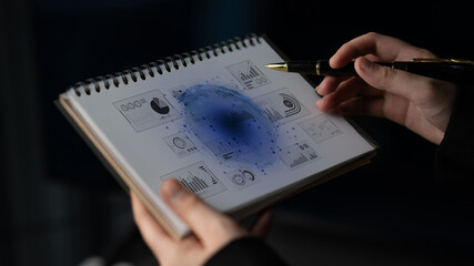 Real-time global data analytics dashboard visualizing insights from interconnected systems for...