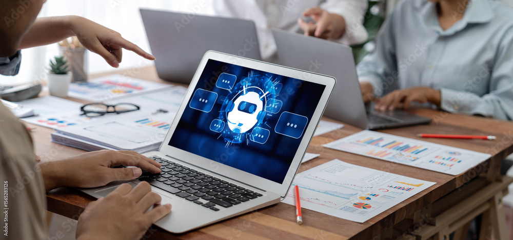 Aufkleber Chatbot software application for brisk online business that automatically reply to customer questions