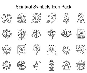 Fototapeta premium Spiritual Symbols Icon Pack