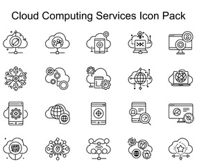 Fototapeta premium Cloud Computing Services Icon Pack