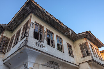 An old house in the Kaleici district of Antalya. A house in Antalya, located in the Muratpasha area. An old house in need of restoration.