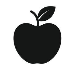 apple on black silhouette-vector