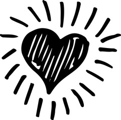 Heart cute doodle scribble hand drawing element