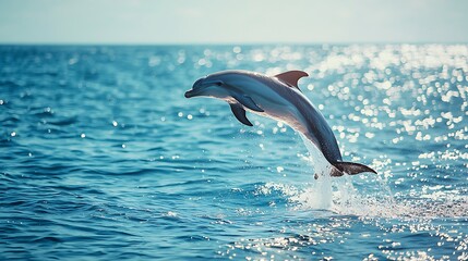 Dolphin jumping out of ocean water