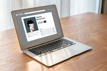 Fototapeta premium NFT marketplace provide modish sale channel for digital artist to sell their works online on the internet network