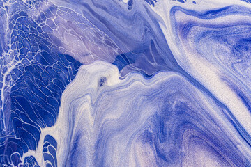 Abstract acrylic paint background in blue tones