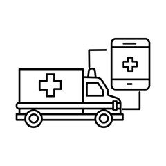 Smart Ambulance Editable Stroke Icon