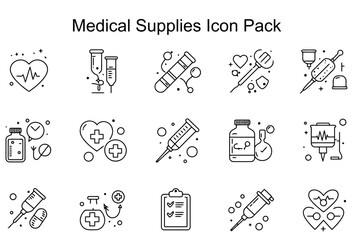 Fototapeta premium Medical Supplies Icon Pack